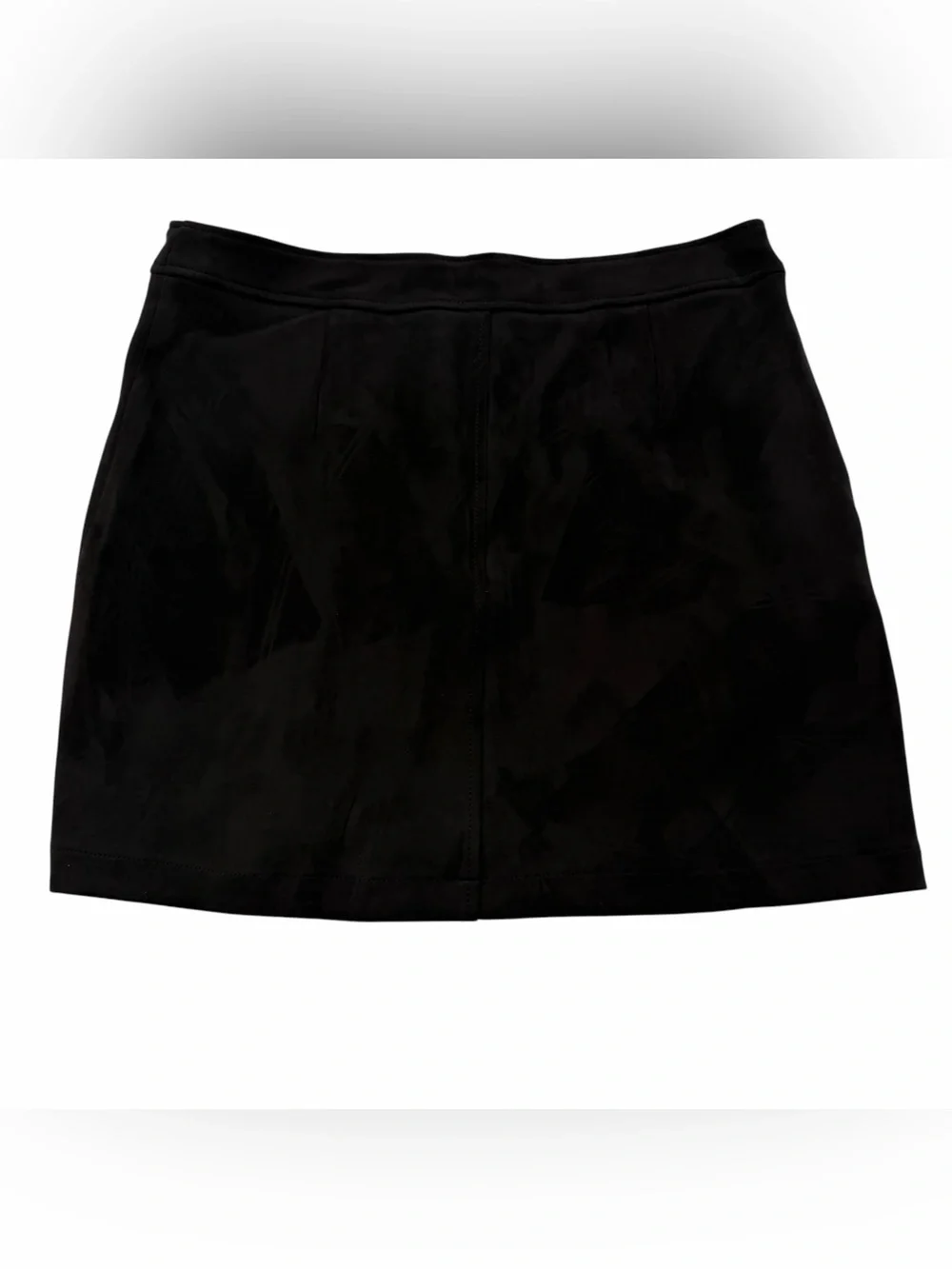 Bellivera Black Faux Suede Skirt XL Front Zip NWT